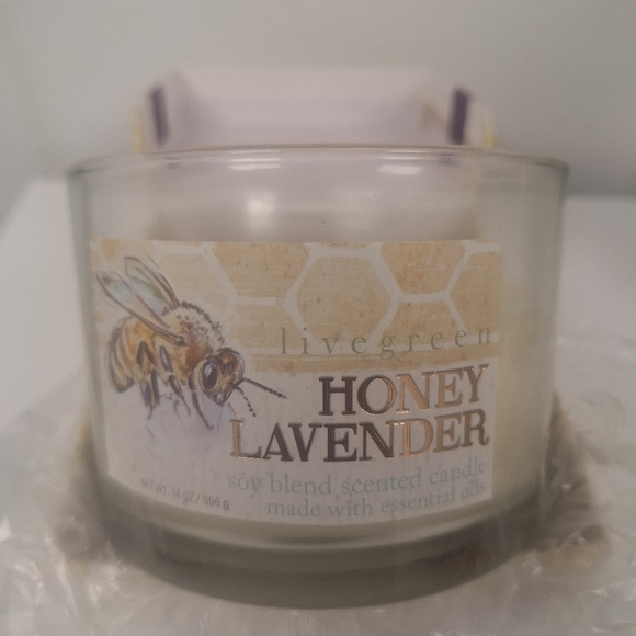 Luxury Candle w/Gift Box 2pc set - Honey Lavender & Sweet Honey- New - Picture 6 of 8
